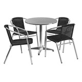 Juego De Mesa Redonda De Aluminio Para Interior Y Exterior C