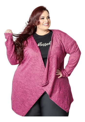 Cardigan Kimono Feminino Plus Size Meia Estação