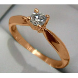 Anillo  Compromiso Diamante Natural .15ct Oro 14kt 001