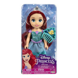 Muñeca Pequeña Princesa Ariel Disney Con Peine 17 Cm