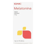 Melatonina Sublengual 5 Mg - Gnc - 30 Tabletas Sabor Sin Sabor