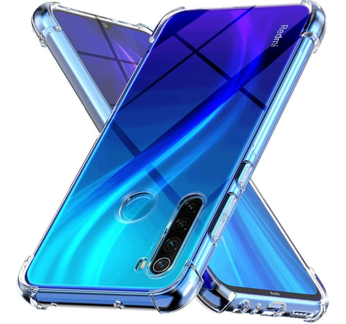 Carcasa Silicona Antigolpe Para Xiaomi Redmi Note 8 +vidrio 