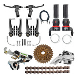 Kit Bici Sistema Frenos, Mandos, Sprock, Cadena Bicicleta