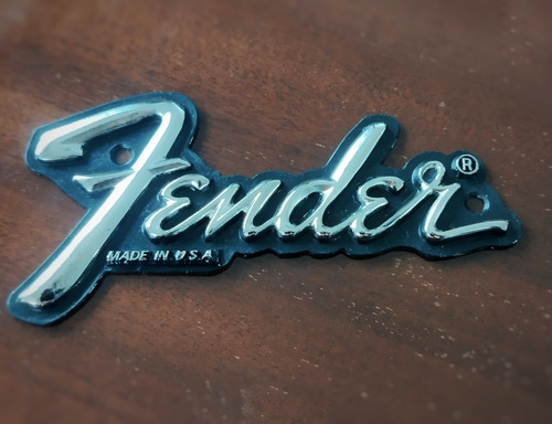 Logo Fender Vintage Insignia Metal Para Amplificador U.s.a.