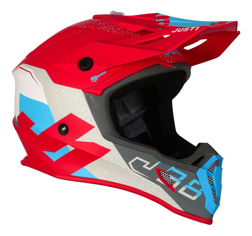 Casco Enduro Cross J38 Korner Blue / Red Just1 Diseño J38 Korner Color Azul Tamaño Del Casco M