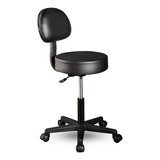 Silla Taburete Banco Consultorio Tatoo Spa Con Respaldo Color De La Estructura Negro Color Del Asiento Negro