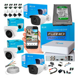 Kit Hikvision Hilook Dvr 1080 4ch + 4 Cámaras 1080p+accesor