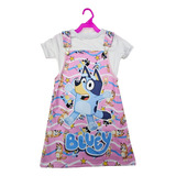 Jumper Para Niña De Bluey Bandit Heeler Vestido Y Blusa