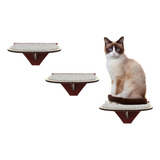 Kit Degraus P/ Gatos Mdf/vermelho (3 Peças)