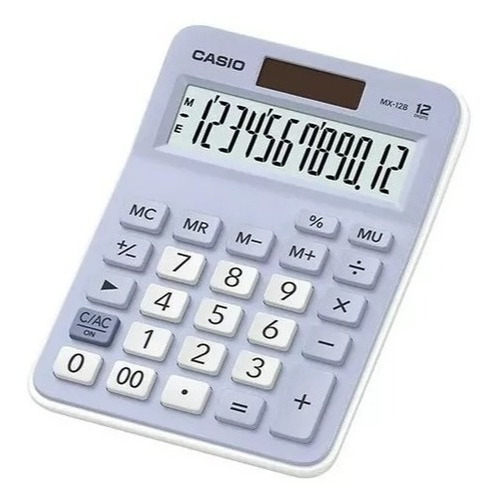 Calculadora De Escritorio Casio Mx-12b Lb 12 Celeste Dígitos