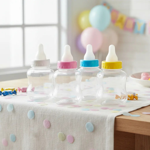 Para Fiesta: Biberón Chica Baby Shower Alcancía Dulcero 3pz