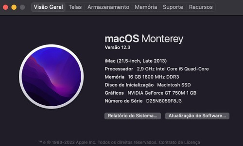 iMac 21,5 Polegadas Late 2013