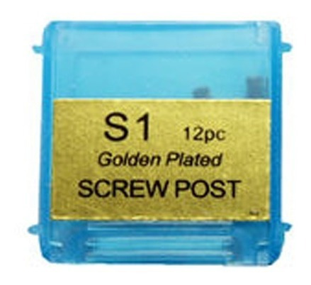 12 Parafuso Dourado S1 Dental Screw Post Canal Root Odonto