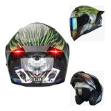 Casco Abatible Kov Joker Guasón Moto Dc Comics Led + Lentes