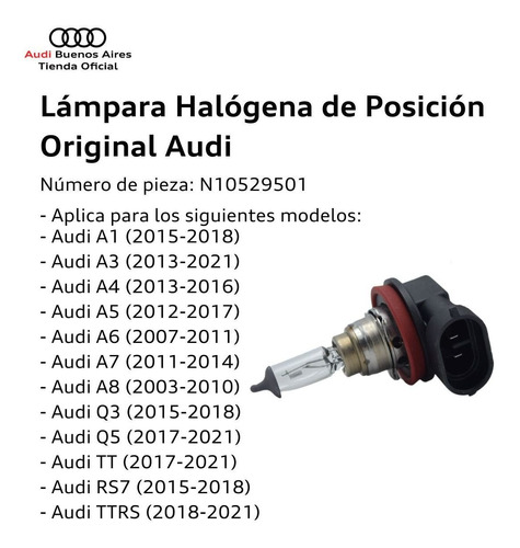 Lmpara Halgena De Posicin Audi A3 2013 Al 2018 Foto 2