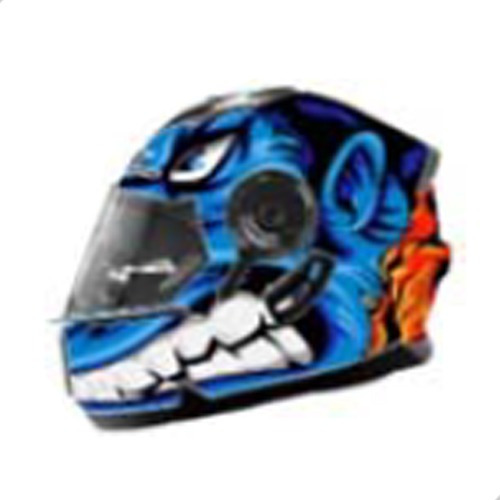 Casco Abatible Dot Ir-190 King Beast Led Bi-color Azul M