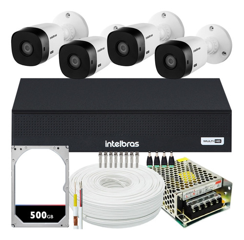 Kit 4 Cameras Seguranca Intelbras Vhl 1220 Full Hd 2mp 1080p