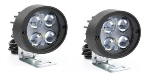 2 Faros Auxiliar 4 Led Moto Cuatri Auto 10w 12v