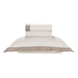 Jogo De Cama Karsten Duo 180 Fio 4 Pc Solteiro Branco Marrom