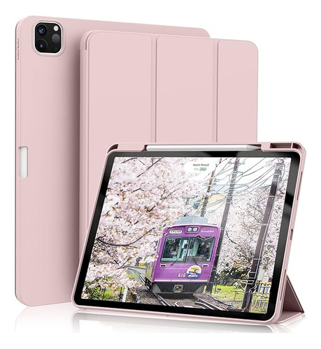 Funda Para iPad 12 Pro Con Soporte De Lapiz-rosa