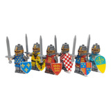 Caballeros Medievales Simil Lego Soldados Escudo Y Espada