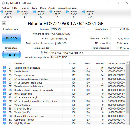 Disco Duro De 500gb Hitachi 