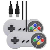 Kit 2controle Joystick Usb Pc Modelo Super Nintendo