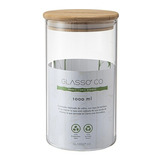 Frasco Contenedor Hermetico Eco Glasso Tapa Bamboo 1000ml