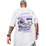 Camiseta Deportiva Manga Corta Estampado Astronautas Hombres