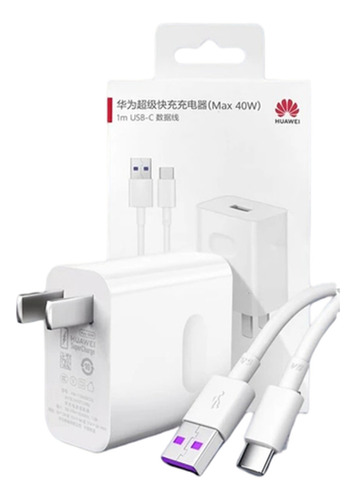 Cargador Huawei Super Charger Max 40w Carga Rapida Tipo C 