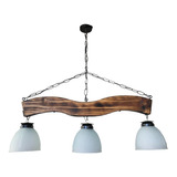 Lampara Colgante Estilo Campo 3 Luces Madera Rustica Cabañas