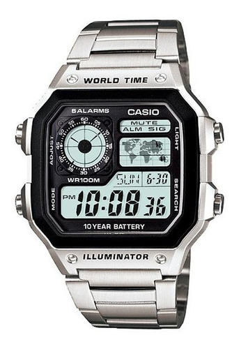 Reloj Pulsera Casio Collection Ae-1200 Maya De Acero