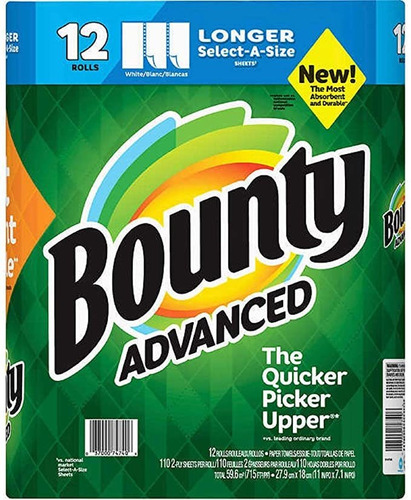 Bounty Avanzada Select-a-tamaño - Toallas De Papel (12 Rollo