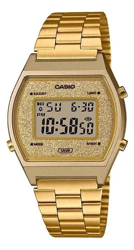 Reloj Mujer Casio Vintage Con Glitter B640wgg Dorado Retro