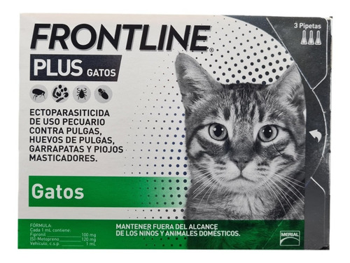 Caja De 3 Pipetas Frontline Plus Gatos