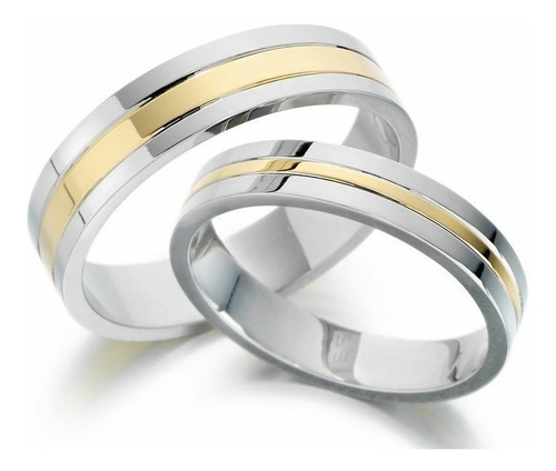 Anillos Plata Matrimonio Baño De Oro De 24 8 Mm De Ancho 