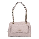 Guess Marieke Girlfriend Bolso De Hombro, Logotipo Beige Cla