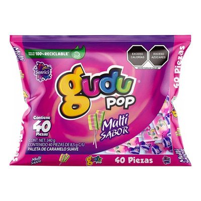 Paleta Gudu Pop Multisabor Sonrics 40 Piezas Caramelo Gomita | MercadoLibre