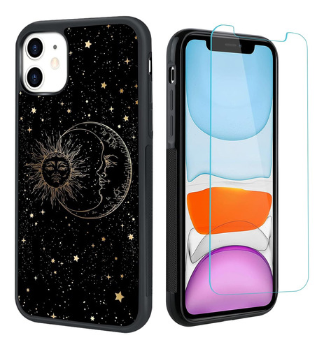 Funda Para iPhone 11 Diseno De Sol Y Luna (negro)