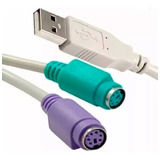 Cable Adaptador De Usb A Dos Ps2 Hembra Para Teclado Y Mouse