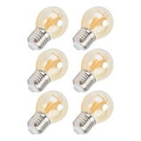 Pack 6 Ampolleta Filamento Led G45 4w Vintage Decorativa