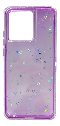 Funda Moto Edge 40 Neo Protector Cámara Brillos Mujer + Mica