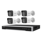 Kit Nvr 8ch 4k + 4 Camaras Ip 2mp C/microfono Poe Hikvision 