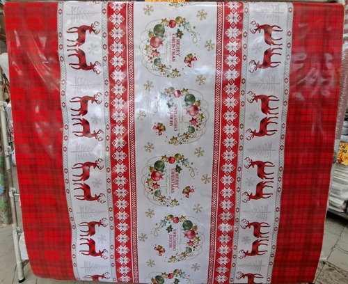 Toalha De Mesa Plástica Termovip Natal Natalina 1,40x2,20m