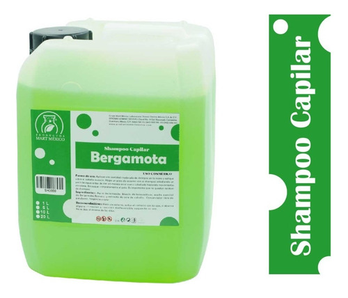  Shampoo Con Extracto Natural De Bergamota Productos Mart México (10 Litros)
