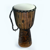 Djembe 60 Cm Tallado De Madera