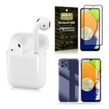 Kit Capa Samsung A03 + Fone Ouvido Bluetooth Ly122 +película