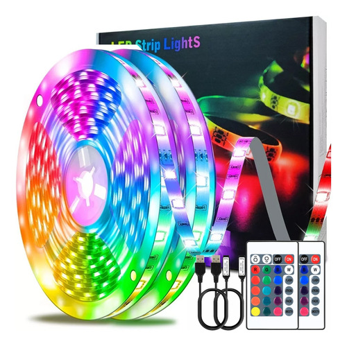 Tiras Led Luces 10m Rgb 5050 Multicolor Decoración Sala Tv