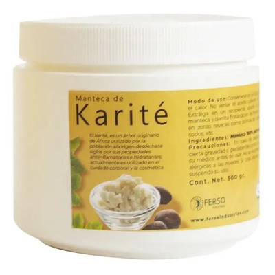 1/2 Kg Manteca De Karité Orgánica Sin Refinar Fragancia Sin Fragancia