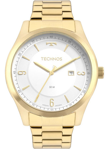 Relógio Technos Masculino Steel Dourado Preto 2115mng/4c